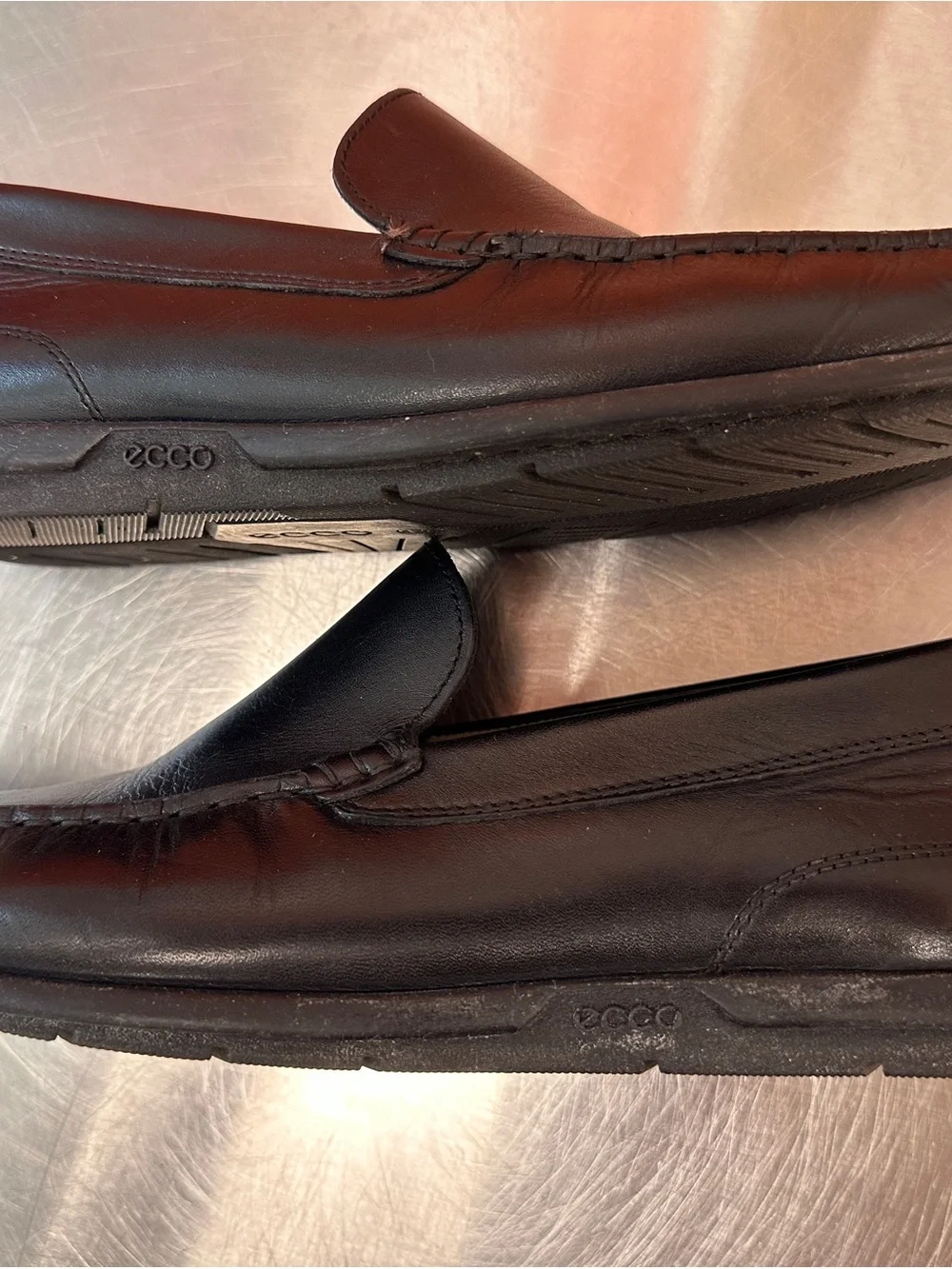 ECCO Men's Classic Moc 2.0 Black Leather Slip-On Loafers Size 42 US 8-8.5
